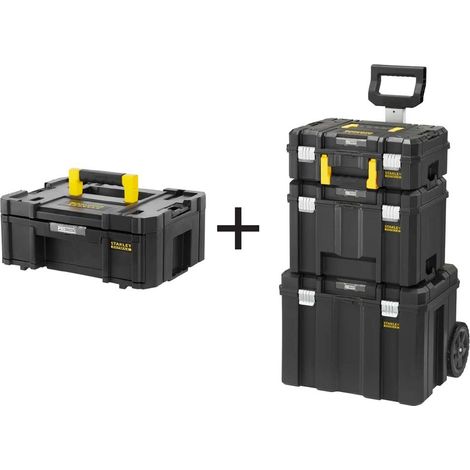 STANLEY FatMax PRO-STACK 4 Piece Mobile Tool Storage Tower INC Deep Drawer Box (1/5)