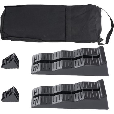 Rampe de nivellement pour camping-car, capacité de charge de 11 000 lb, bloc de nivellement robuste à 3 étapes pour camion remorque de voyage avec sac (1/5)