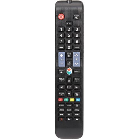Télécommande 3D TV Samsung AA59-00581A, AA59-00582A, AA59-00638A - Remplace Samsung TV Remote Control, Compatible avec téléviseurs 3D, Infrarouge, Noir, Pack de 1 (1/5)
