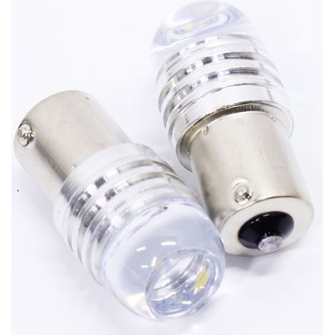 2er-Set blinkende LED-Lampen für Positionslicht P21W/1156/BA15S 12V – 9 LEDs, weißes Licht