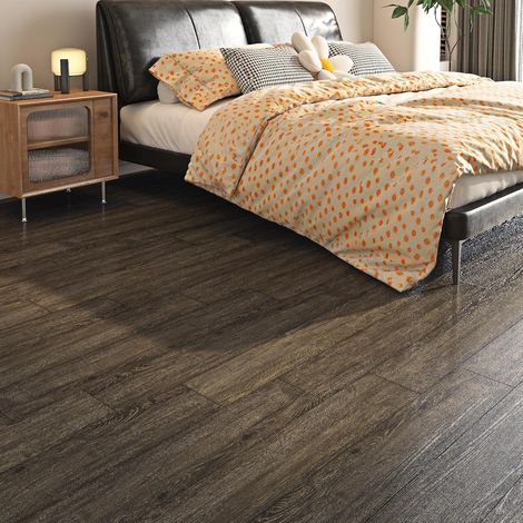 Lino Sol Adhesif Effet Parquet Adhesif Sol Bois 90x15CM Dalle PVC Adhesive Sols Effet Bois Chêne Carrelage Adhésif Sols Salle de Bain Cuisine Dalles PVC Adhesives Salon Chambre, 18 Pièces (1/5)