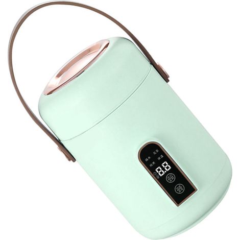 Mini cuiseur à riz portable, chauffe rapide, isolé, multifonction, marmite pour soupe et porridge, usage maison bureau dortoir, vert (1/5)