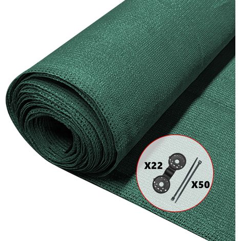 VOUNOT® Zaunblende 1×10m, Sichtschutz Zaun 90 g/m² HDPE Schattiernetz, Grün