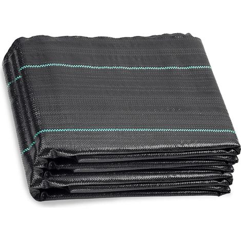 Géotextile de jardin 2 m x 10 m, barrière anti-mauvaises herbes et perméable à l'eau, idéal pour protéger vos cultures. (1/4)