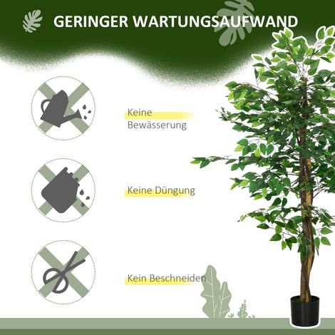 Pots en plastique Ficus artificiel vert 150 cm avec pot (1/4)