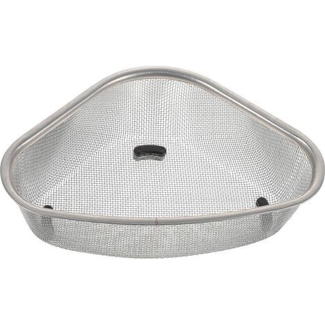 Dreieckiger Abtropfkorb für Eckspüle, Küchenabfallsieb – 22 x 15,5 cm – Silber (1/4)
