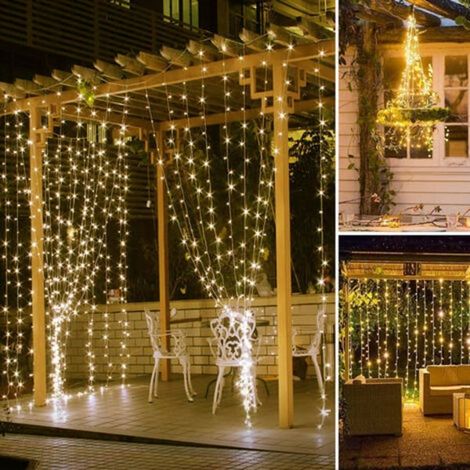 Guirlande LED 3m x 3m pour Gazebo, Lumière Féerique Extérieure, Décor Jardin, Pergola, Fête, Noël, Blanc Chaud (1/4)