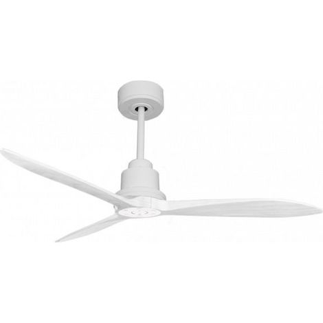 Tenerife 4 Ring - Super destratificateur et ventilateur DC 132 cm  Blanc pales bois blanc  sans Lumière 25 à 35 m²