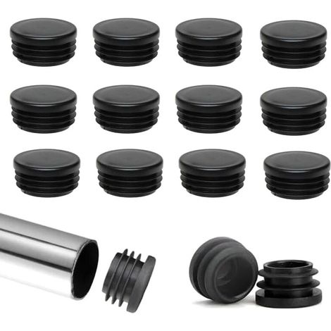 40pcs Round Wing Caps Chair Leg Protectors 22mm Plastic Round Caps Black Tube End Caps Furniture Glides Plastic Chair Caps Suitable for Chairs Sofas MUMU (1/4)