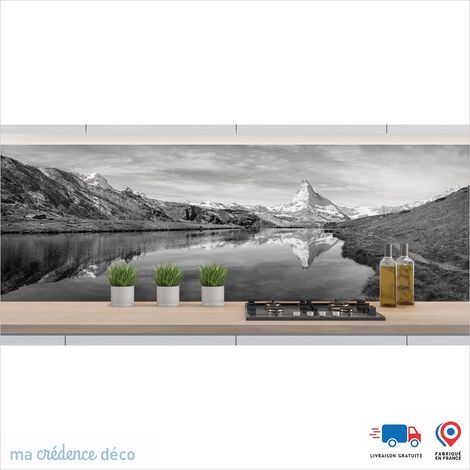 Crédence : Lac et Mont Cervin - Couleur noir - Alu composite - 60 - 120 (1/3)