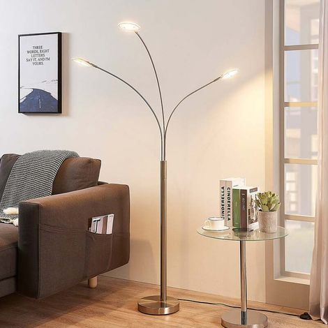 [NEUWERTIG] B-Ware Lindby Stehlampe Anea LED Lampe Leuchte 3-flammig nickel matt 168 cm Höhe 3000 K (1/2)