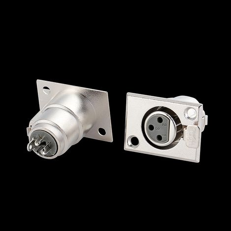 3-pin female XLR jack for speaker and microphone, female XLR connector panel, XLR metal jig (1/5)
