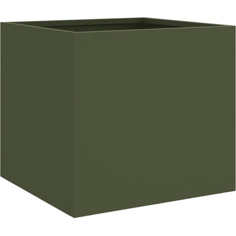 Maison Exclusive - Pflanzkübel Olivgrün 32x30x29 cm Stahl