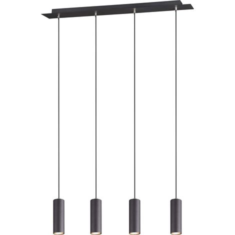 Lampada a Sospensione da Interno GU10 in Metallo Nero Opaco (1/5)