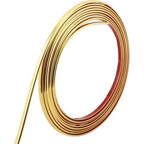 Moulure décorative auto-adhésive de 10 mètres et 8 mm d'épaisseur, flexible et réfléchissante, pour murs, plafonds, sols, armoires et bords de carrelage. (1/5)