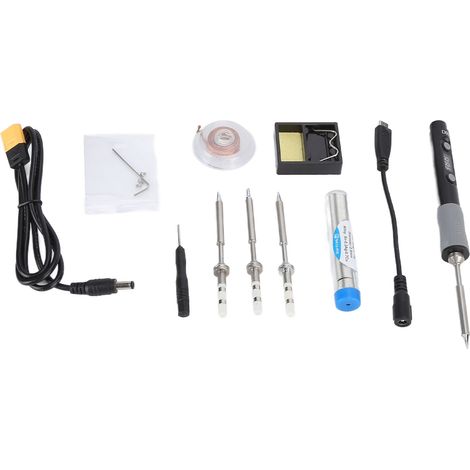 Kit Fer à Souder Portable 60W SQD60B avec Embouts, Station de Soudure Électronique, Prise UE 100-240V, Outillage de Précision (1/5)