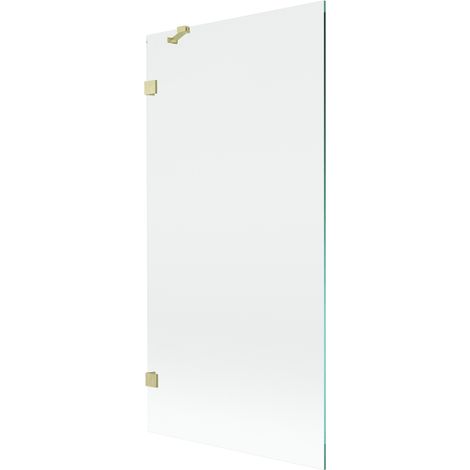 Paroi de douche Mexen Lunar à 1 volet 90 x 150 cm, transparent, or brossé - 897-090-000-55-00 (1/5)