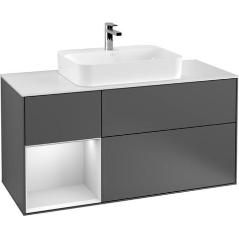 V&B Waschtischunterschrank Wandbeleuchtung Finion 120cm, Pl w m, Rg l w m Lac, Anthrac. m (1/2)