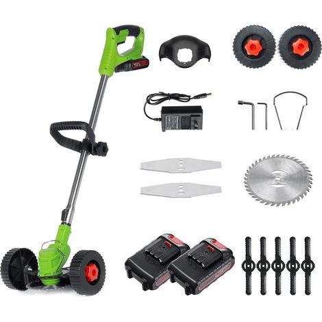 1800W 21V Tondeuse à Gazon électrique sans Fil Tondeuse à Gazon Mauvaises Herbes Longueur de Brosse Coupe réglable Outil d'élagage de Jardin (Color : 2 Battery, Size : D) (1/5)