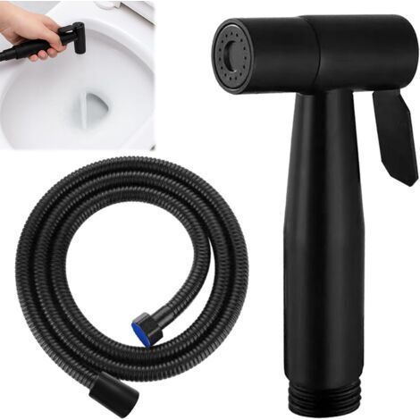 Stainless Steel Bidet Kit, Handheld Bidet for Shower Room with 1.5m Explosion-Proof Hose, Standard G1/2 Interface, for Bathrooms and Kitchens Black (1/5)