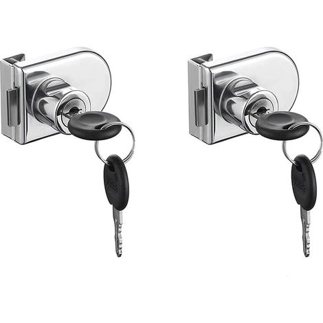 Sicherheitsriegel, Schrankschloss, Glastürschloss, Glastürriegel, Glastürschrankvitrine für 5–8 mm dicke Glastüren ohne Bohren (1/5)