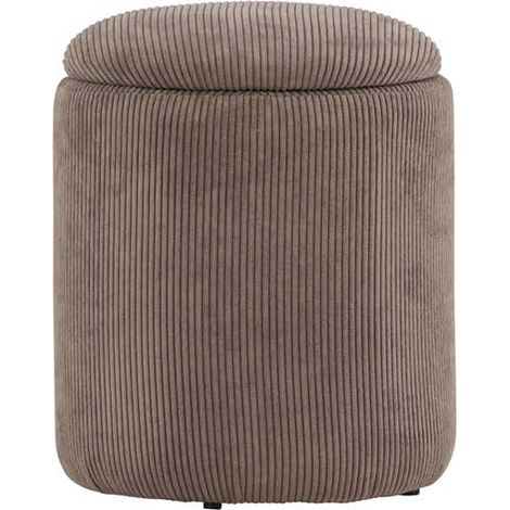 Limpen Pouf Ø32cm Samt mit Aufbewahrung braun. (1/4)