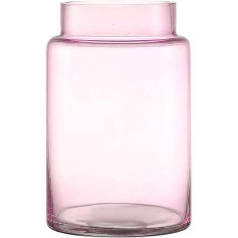 Grand Vase en Verre Rose pour Bouquet, Vase Haut en Verre, Vase à Large Ouverture pour Table Basse, Mariage, Salon, décoration de Bureau, Table à Manger, 23 cm (1/5)