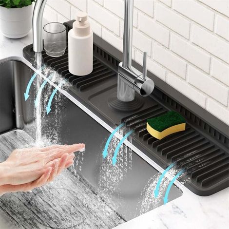 Silicone tap drain cover, suitable for protecting against splashes in kitchen, bathroom and balcony sinks (1/4)