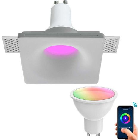 Vtizikl Faretto Smart Gesso Led Gu10 Wifi Incasso Quadrato Scomparsa Rgb Cct Alexa Google - (1/4)