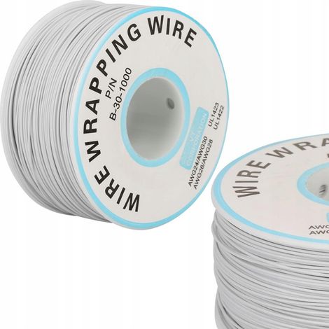 KYNAR Litze AWG30 0,25 mm Ø 0,6 mm 200 m – verzinntes Kupfer, PVC‑Mantel  -60°C bis 200°C, 300 V  Für Elektronik