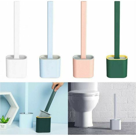 YMYNY Brosse de toilette en silicone avec porte-brosse mural (1/4)