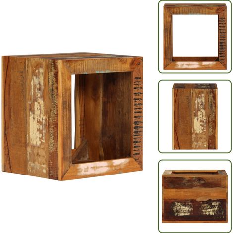 Tabouret 40x30x40 cm Bois de récupération solide - Tabouret Vintage - Tabouret Design - Tabouret Industriel - Tabouret Rustique - Meubles En Bois Recyclé (1/5)