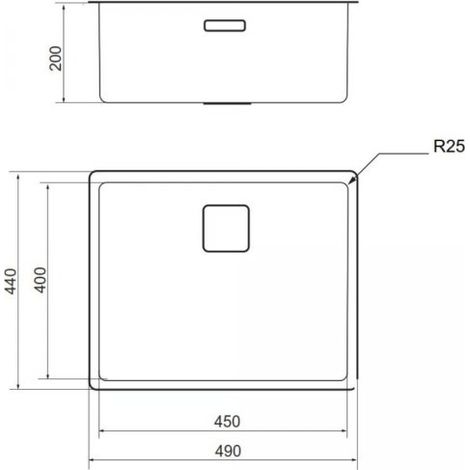 Lavello incasso monovasca filotop 49x40x20H Vasca45 INOX