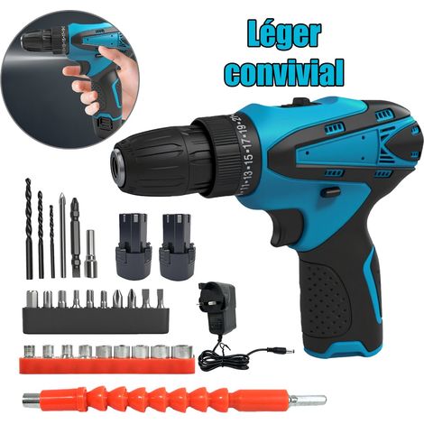 Perceuse-visseuse sans fil 18V – 2 batteries 3.0Ah incluses – Set complet pour bois, métal, plastique et bricolage – Puissante et polyvalente (1/5)