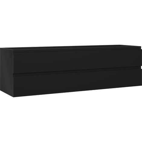 Mexen Orio Badezimmerschrank unter Waschbecken 160 cm, 2 Schubladen, schwarz matt - 91A10-16047-2-BFF71