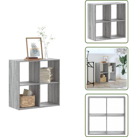 Bücherregal Grau Sonoma 68,5x32x68,5 cm Holzwerkstoff - BucheRegal - Bücherregal Grau - Holzregal - Aufbewahrung - Dekoration (1/5)
