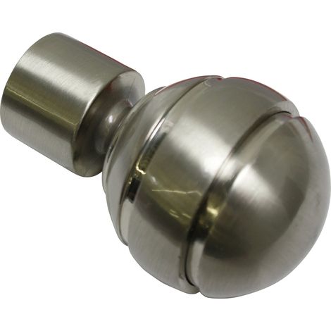 Gardinia 10011162 Terminale Sferico per Asta, Metallo, Effetto Acciaio Inox, Ø 20 mm, 2 unità (1/5)