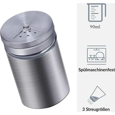 Lot de 2 pots à épices de 90 ml en acier inoxydable avec fenêtre de visualisation-AquaForge (1/4)