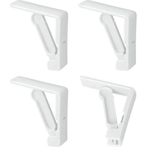 Lot de 4 Pinces à Nappe en Plastique Blanc (1/4)