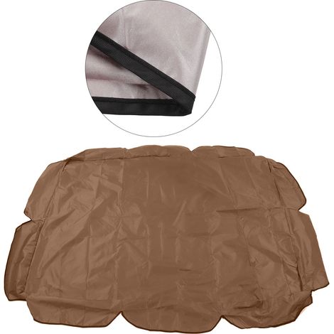 Pare-soleil balançoire Oxford 210D argent imperméable anti-UV pour chaise terrasse jardin 142x120x18 cm Marron (1/5)