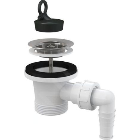 Vanne de vidange Alcadrain pour lavabo 6/4" avec une grille en acier inoxydable DN63 et une connexion d'appareil (1/2)
