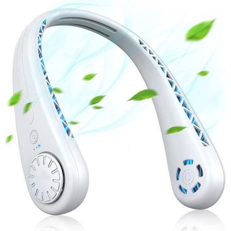 Ventilateur De Cou - Rechargeable - 3 Vitesses - Orientation 360° - Pour Extérieur Et Bureau - 1 Pièce (1/4)