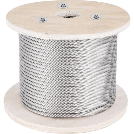 Pour garde-corps et bricolage, câble inox 316 de 152 m, diamètre 4 mm, construction 1x19 (1/5)