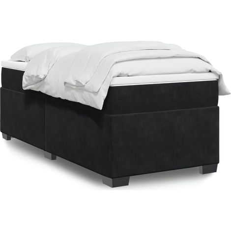 Boxspringbett mit Matratze Schwarz 90x190 cm Samt