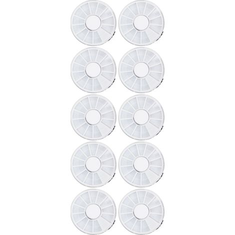 Boîte de rangement vernis à ongles 12 alvéoles ronde transparente anti-poussière, lot de 10, organiseur bijoux perles boucles d'oreilles pilules (1/5)