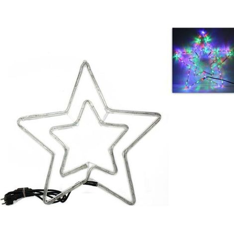 Stella luminosa grande 54cm da interno o esterno addobbo feste di natale 96 luci Effetto Scintillante Decorazione natalizia da Appendere terrazzo balcone porticati - colorigenerali: MULTICOLOR