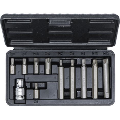SERIE DI INSERTI MASCHIO ATTACCO ESAGONALE 10mm XZN SET 11pz 3/8 BGS