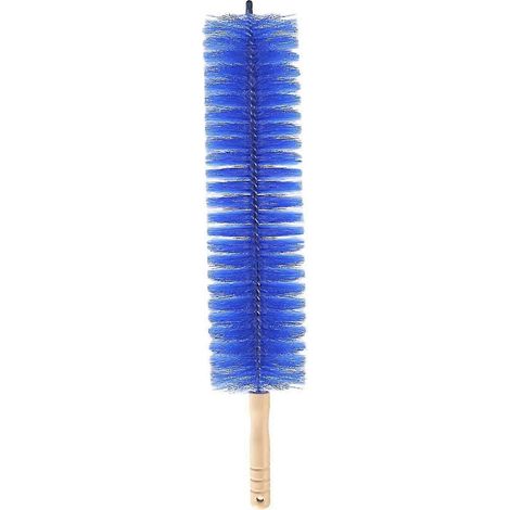 Brosse à poussière manuelle avec poignée ergonomique et suspendue, idéale pour le nettoyage multi-usages des meubles, fenêtres, bureau et voiture.-blue large