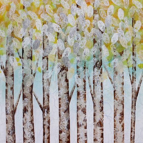 Abstrakte Gemälde Kuatéh 100 x 100 cm Laub und Wald Ölgemälde