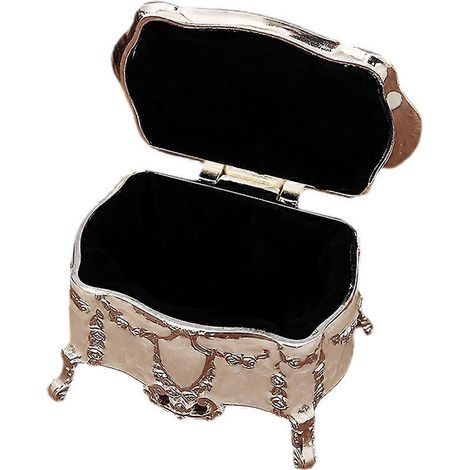 Boîte à bijoux argentée compatible avec rangement vintage pour chambre à coucher (1/5)
